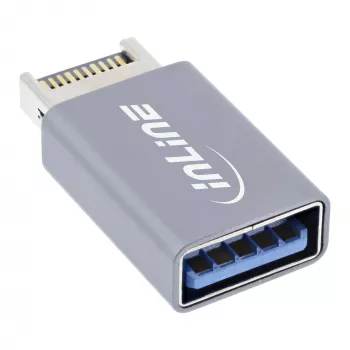 InLine USB 3.2 -sovitin, sisäinen USB-E-etupaneelin uros USB-A naaras