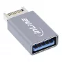 InLine USB 3.2 -sovitin, sisäinen USB-E-etupaneelin uros USB-A naaras