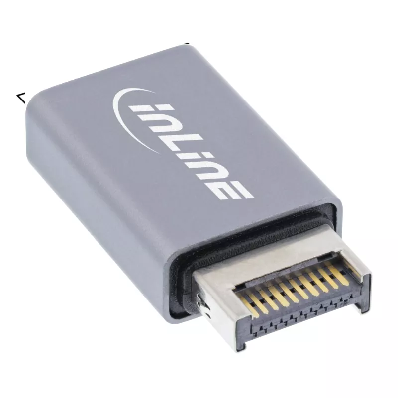 InLine USB 3.2 -sovitin, sisäinen USB-E-etupaneelin uros USB-A naaras