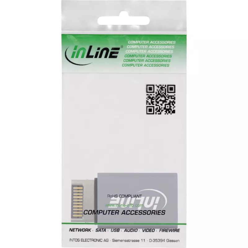 InLine USB 3.2 -sovitin, sisäinen USB-E-etupaneelin uros USB-A naaras