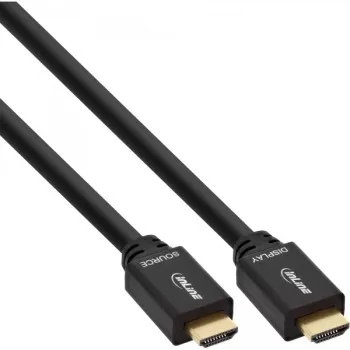 InLine, aktiivinen High Speed HDMI -kaapeli Ethernetillä, M/M, musta, kullatut kontaktit, 30 m
