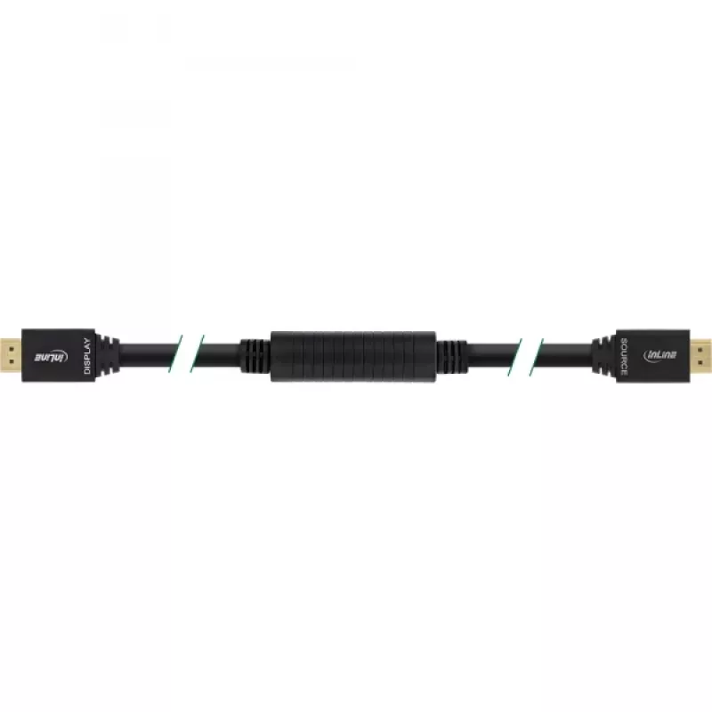 InLine, aktiivinen High Speed HDMI -kaapeli Ethernetillä, M/M, musta, kullatut kontaktit, 30 m