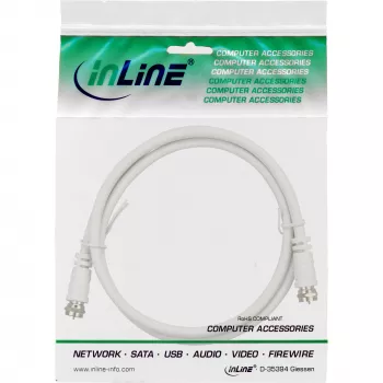 InLine SAT-kaapeli 2x suojattu ultra low loss 2x F-liitin >75 dB valkoinen 3 m