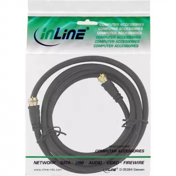 InLine SAT-kaapeli Premium 2-kertainen suojaus 2x F-liitin naaras >85 dB musta 1 m