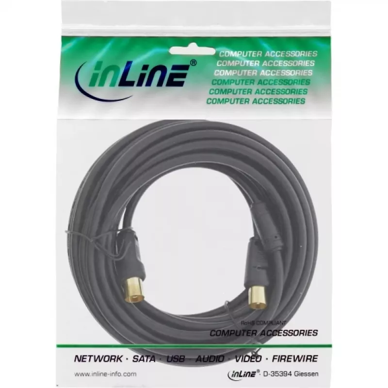 InLine antennikaapeli 2-kertainen suojaus >85 dB musta 5 m