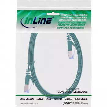 InLine litteä patch-kaapeli, U/FTP, Cat.6A, vihreä, 0,5 m