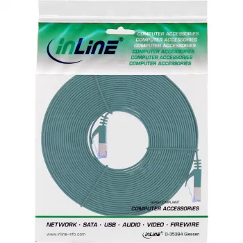 InLine litteä patch-kaapeli, U/FTP, Cat.6A, vihreä, 10 m