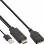 InLine HDMI-uros–DisplayPort-naaras-muunnoskaapeli, 4K, musta/kulta, 0,3 m