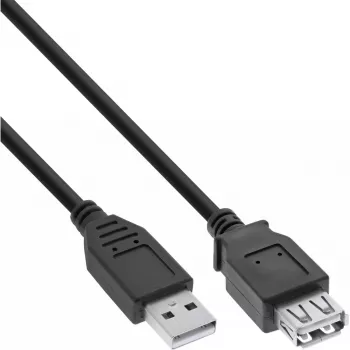USB 2.0 -jatkokaapeli Type-A uros/naaras InLine 34603B musta 3m