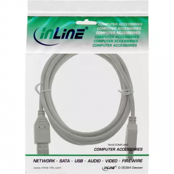 USB 2.0 -jatkokaapeli Type-A uros/naaras InLine 34618X beige 1,8 m