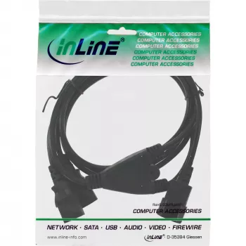 InLine Power Y-kaapeli sukopistoke 1x IEC-C14 - 2x IEC-C13 1,8 m