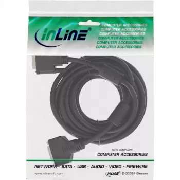 InLine DVI-D-kaapeli 24+1 M/F, Dual Link, 2 ferriittisydäntä, 5 m