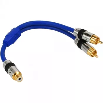 InLine RCA Y-kaapeli Premium 1x RCA naaras / 2x RCA uros kullattu 0,25 m