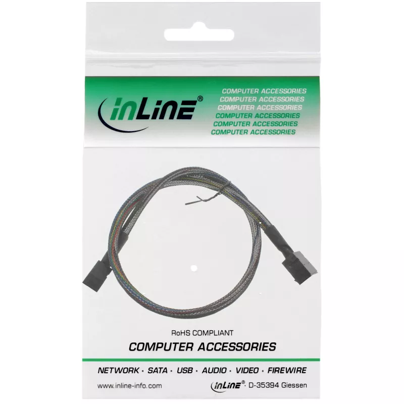InLine Mini SAS HD -kaapeli SFF-8643 - SFF-8643 sidebandilla 1 m