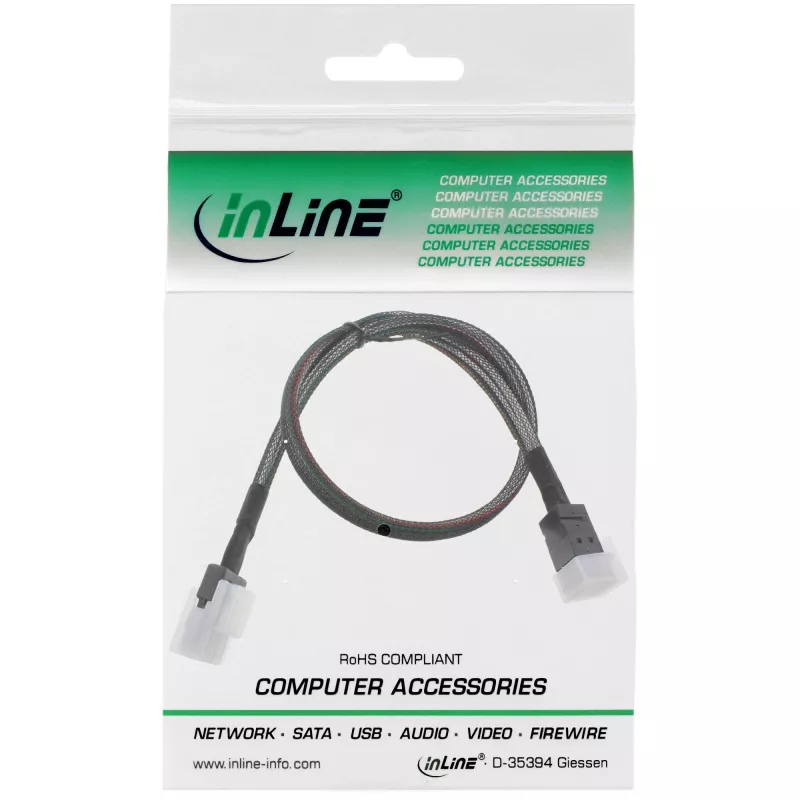 InLine Mini SAS HD -kaapeli SFF-8643 - SFF-8087 sidebandilla 1 m