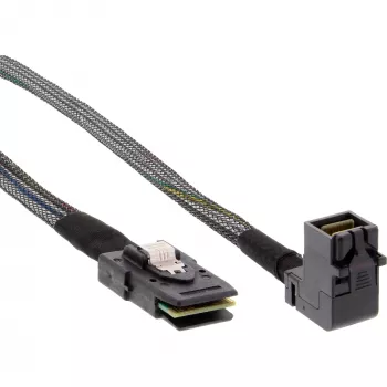 InLine Mini SAS HD -kaapeli SFF-8643 kulmaliitin - SFF-8087 sidebandilla 0,5 m