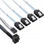 InLine Mini SAS HD -kaapeli SFF-8643 kulmaliitin - 4x SATA + sideband 1 m