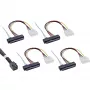 InLine Mini SAS HD -kaapeli SFF-8643 - 4x SFF-8482 + virta 0,5 m