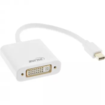 InLine Mini DisplayPort -uros / DVI-D 24+1 -adapteri naaras valkoinen, 0,15 m