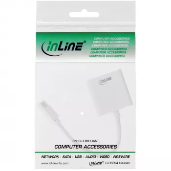 InLine Mini DisplayPort -uros / DVI-D 24+1 -adapteri naaras valkoinen, 0,15 m