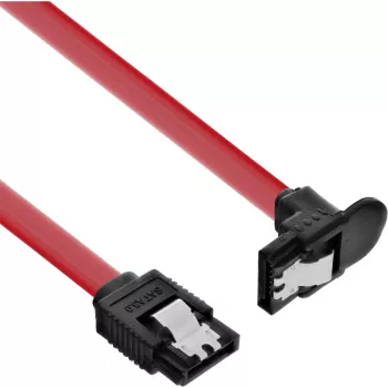 InLine SATA 6Gb/s -kaapeli lukituksilla kulmaliitin 0,75 m