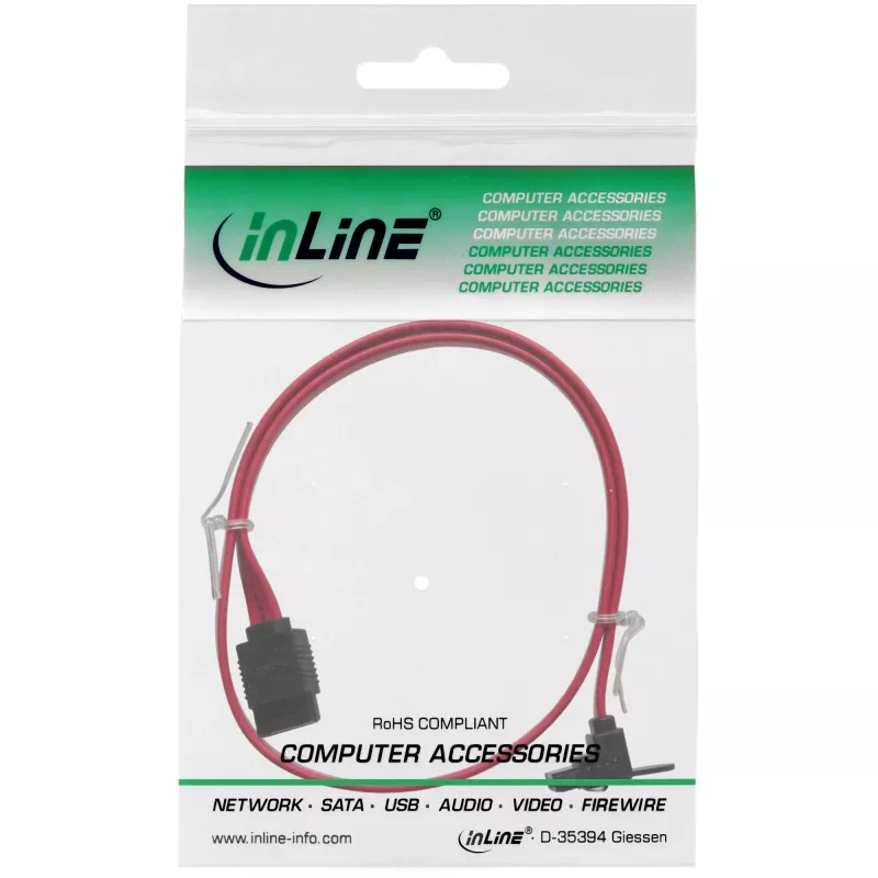 InLine SATA 6Gb/s -kaapeli lukituksilla kulmaliitin 0,75 m