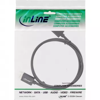 InLine DisplayPort 1.4 -kaapeli ohut, 8K4K, musta, kullatut kontaktit, 0,5 m