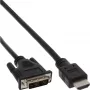 InLine HDMI-DVI-kaapeli HDMI-uros / DVI-uros 18+1 musta 1,5 m