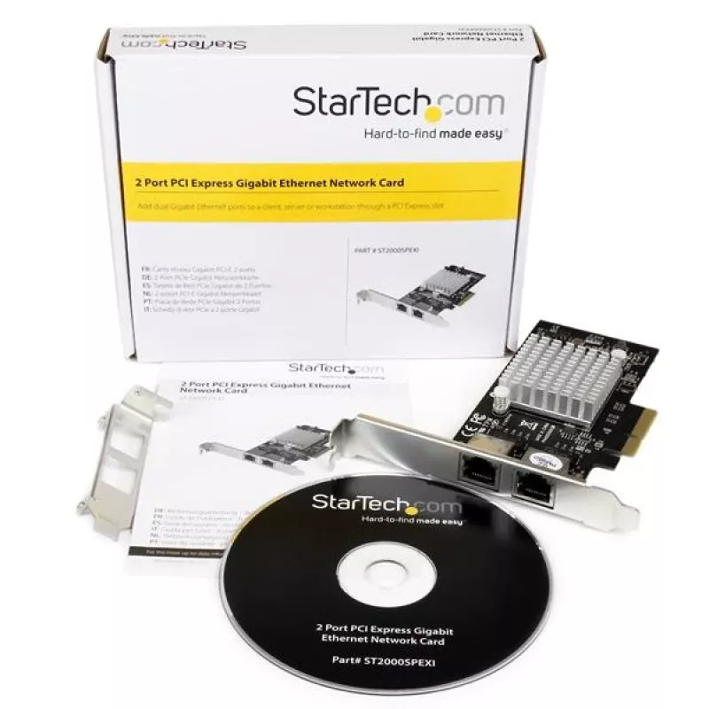 StarTech.com kaksiporttinen PCI Express (PCIe x4) Gigabit Ethernet -palvelinadapteri-verkkokortti – Intel i350 NIC