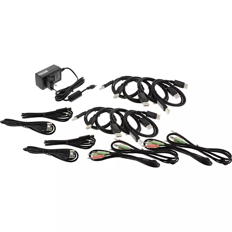 KVM-työpöytäkytkin InLine 63654I 4-porttinen kahden näytön DP 1.2 4K USB 3.0 audio