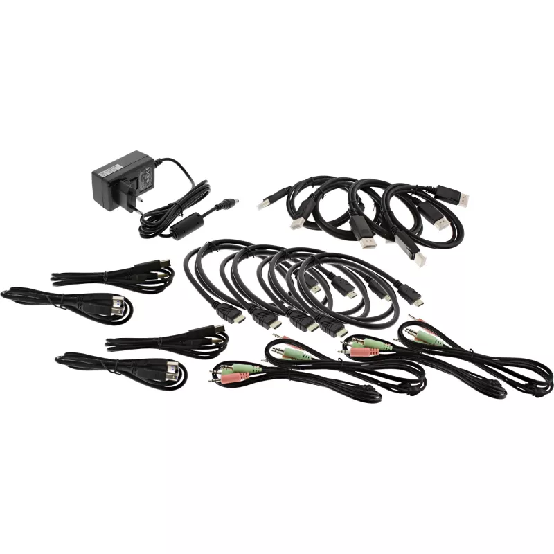 KVM-työpöytäkytkin InLine 62644I 4-porttinen kahden näytön DP+HDMI 4K USB 3.0 audio