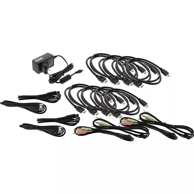 KVM-työpöytäkytkin InLine 62654I 4-porttinen kahden näytön HDMI 4K USB 3.0 audio
