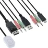 InLine KVM-kytkin, 2-porttinen, USB-C+DP - DisplayPort, 4K, audio, integr. kaapeli