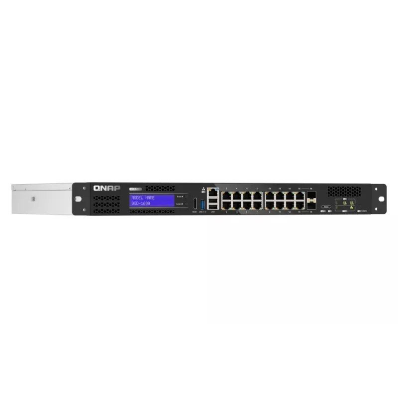 QNAP QGD-1600 hallittava Gigabit Ethernet (10/100/1000) 1U musta, harmaa