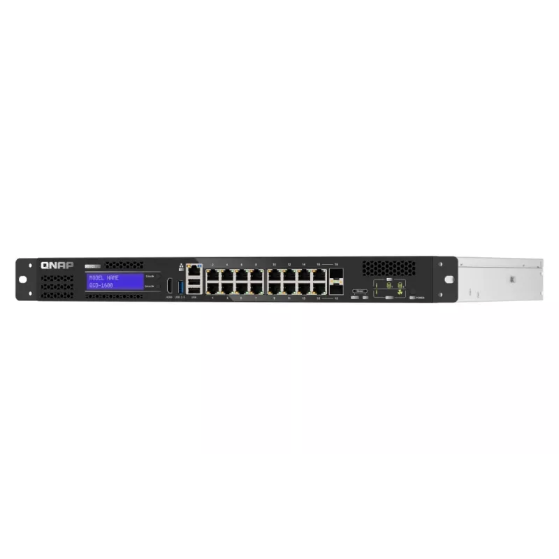 QNAP QGD-1600 Managed Gigabit Ethernet (10/100/1000) 1U musta, harmaa
