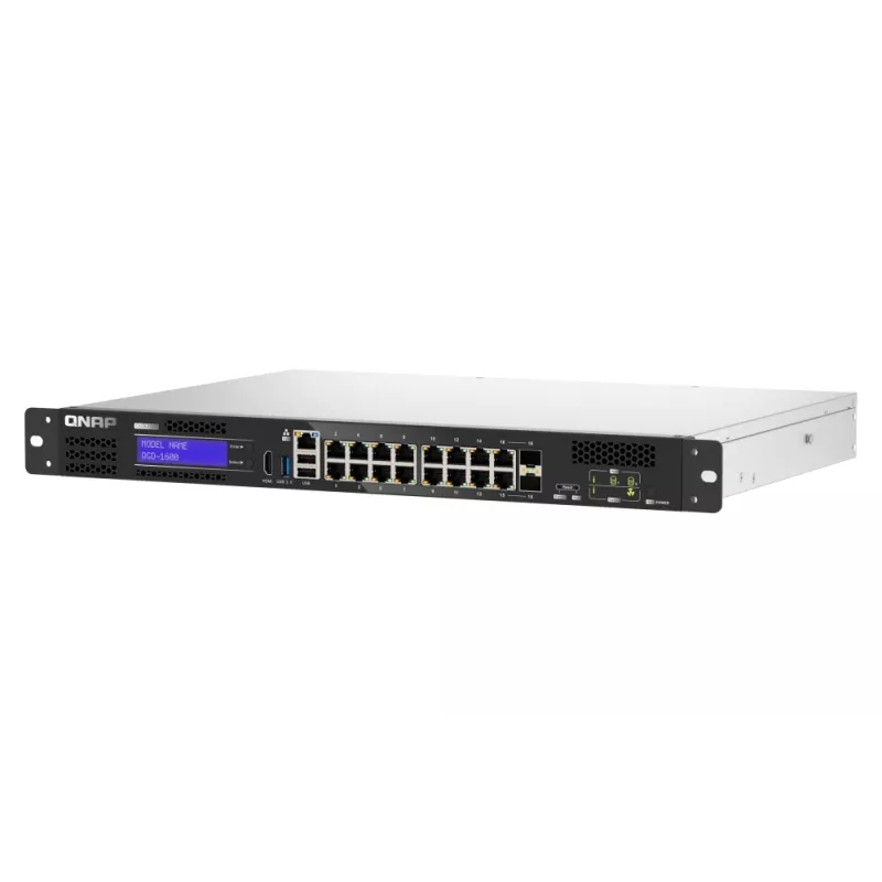 QNAP QGD-1600 Managed Gigabit Ethernet (10/100/1000) 1U musta, harmaa
