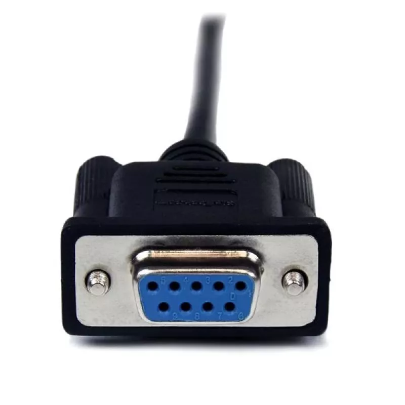 StarTech.com 1 m musta DB9 RS232 -sarjakaapeli nullmodem F/M