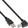 InLine USB 2.0 -kaapeli kulma Type-A-uros / B-uros, musta, 0,3 m