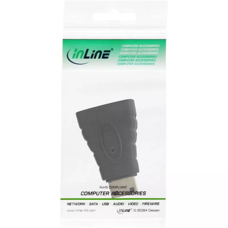 InLine HDMI-adapteri, HDMI A -liitin / HDMI C -uros, 4K/60Hz, kullattu
