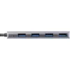 InLine USB 3.2 -keskitin, USB-C 4x USB A 10 Gb/s, alumiini, harmaa