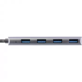 InLine USB 3.2 -keskitin, USB-C 4x USB A 10 Gb/s, alumiini, harmaa