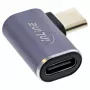 InLine USB4-sovitin, USB-C uros/naaras oikealle/vasemmalle kulma, alumiini, harmaa