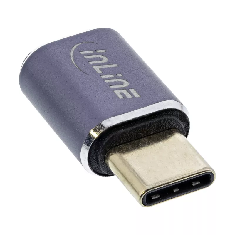 InLine USB4-sovitin USB-C uros/naaras alumiini harmaa 35900A