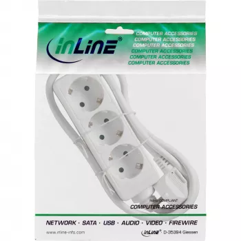 InLine pistorasia InLine 3-osainen suojakosketin CEE 7/3 valkoinen 5 m