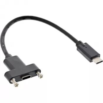 InLine USB 3.2 Gen.2 C uros / naaras laippakaapeli, musta, 0,20 m