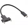 InLine USB 3.2 Gen.2 C uros / naaras laippakaapeli, musta, 0,20 m