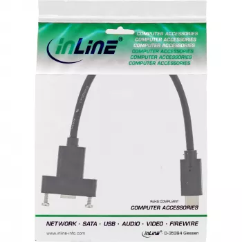 InLine USB 3.2 Gen.2 C uros / naaras laippakaapeli, musta, 0,20 m