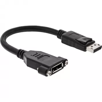 InLine DisplayPort uros - naaras laippakaapeli 0,2 m, musta