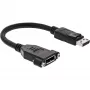 InLine DisplayPort uros - naaras laippakaapeli 0,2 m, musta
