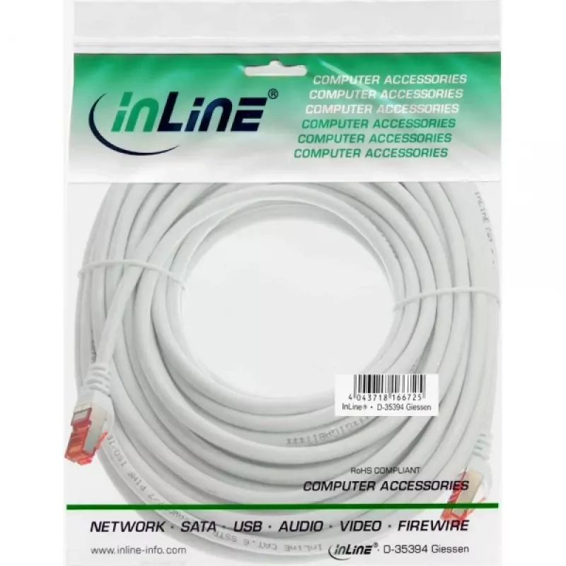 InLine patch-kaapeli S/FTP PiMF Cat.6 250MHz PVC kupari valkoinen 7,5m
